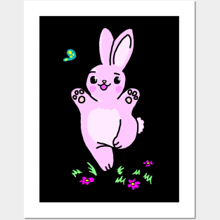 Happy Joy Funny Bunny Posters and Art